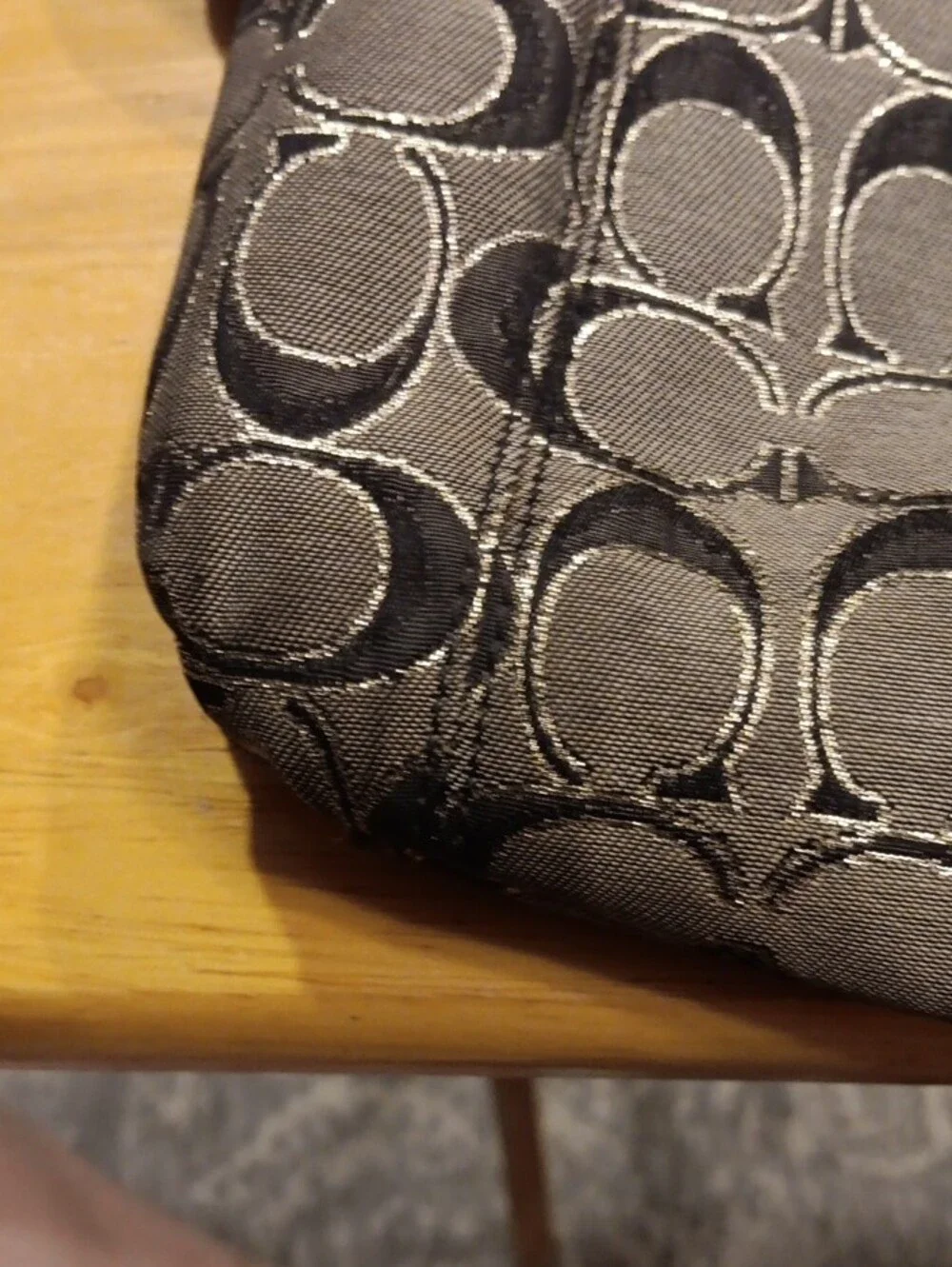 Coach Poppy Signature C Convertible Crossbody Bag Hobo Black/Gray 18135